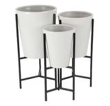 Metal white planters 23", 25", 27"